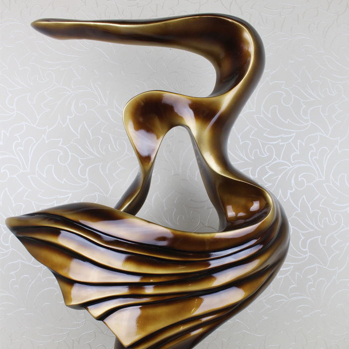 廠家直銷 歐式抽象飄帶擺件，高端樹脂工藝品的家居魅力